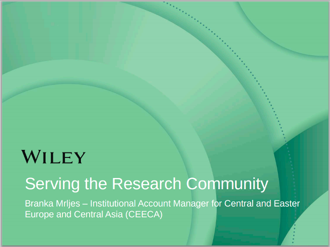 Презентация Бранки Мрлджес - Wiley на службе у научного сообщества
